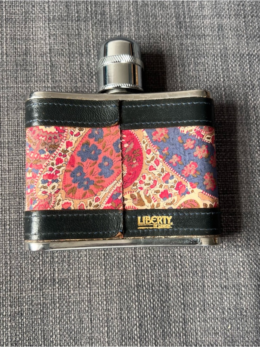 Liberty of London stainless Leather Hip Flask 4 ounce made in England vintage - Picture 3 of 12